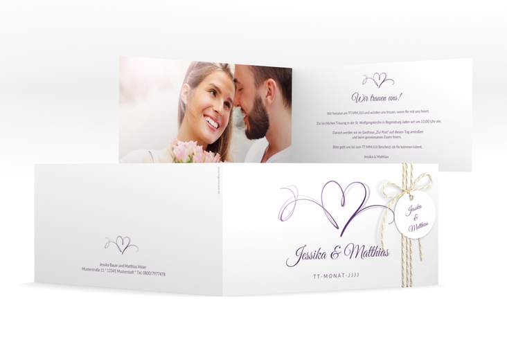 Hochzeitseinladung Envie lange Klappkarte quer