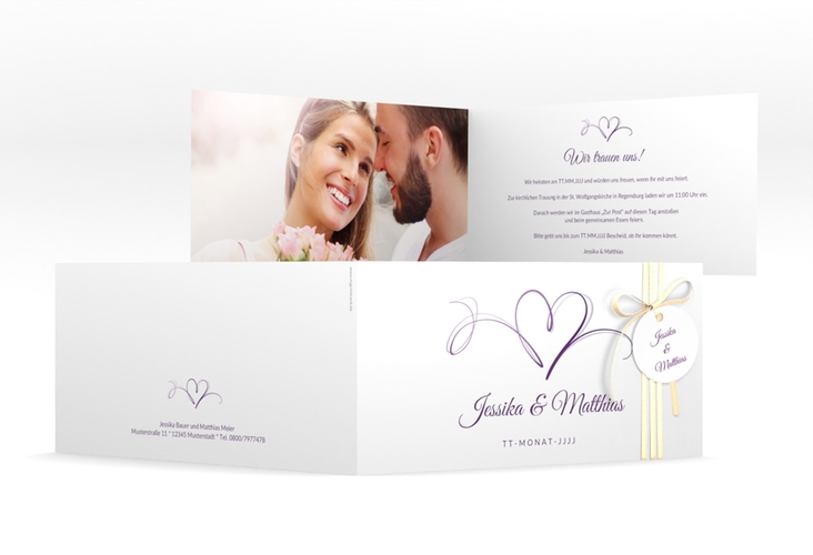 Hochzeitseinladung Envie lange Klappkarte quer