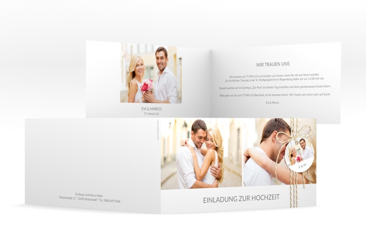 Hochzeitseinladung Vista lange Klappkarte quer