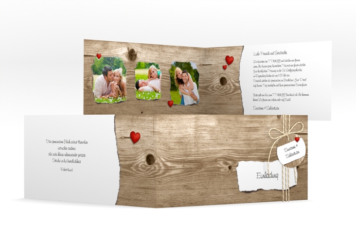 Hochzeitseinladung Reichenhall lange Klappkarte quer hochglanz