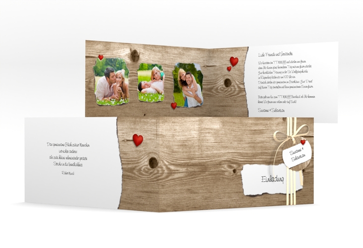 Hochzeitseinladung Reichenhall lange Klappkarte quer hochglanz