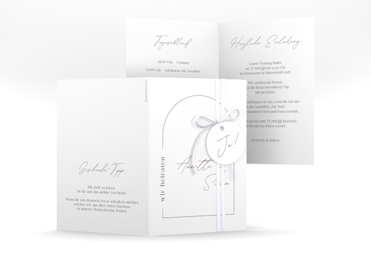 Einladungskarte Hochzeit Rundung A6 Klappkarte hoch