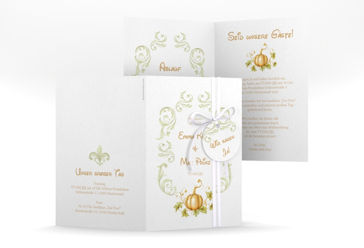 Einladungskarte Hochzeit Märchenhaft A6 Klappkarte hoch