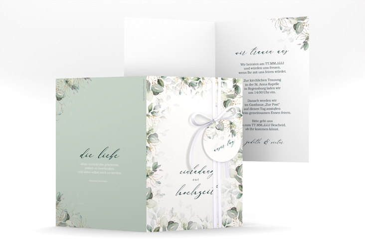 Einladungskarte Hochzeit Poesia A6 Klappkarte hoch weiss hochglanz
