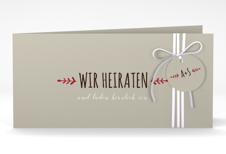Hochzeitseinladung Eden lange Klappkarte quer