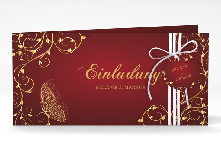 Hochzeitseinladung Eternity lange Klappkarte quer