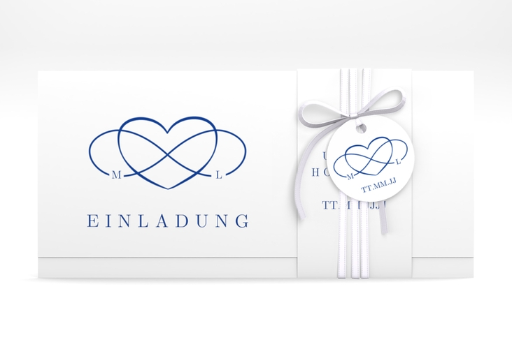 Hochzeitseinladung Infinity Wickelfalzkarte + Banderole