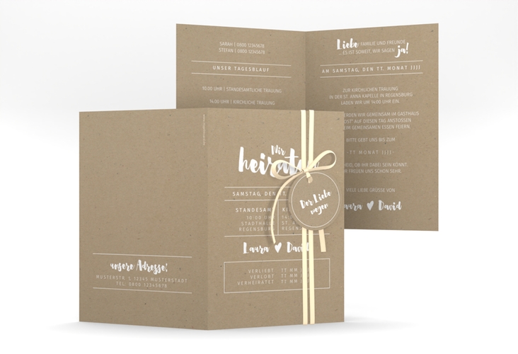 Einladungskarte Hochzeit Letterbox A6 Klappkarte hoch