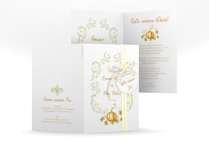 Einladungskarte Hochzeit Märchenhaft A6 Klappkarte hoch