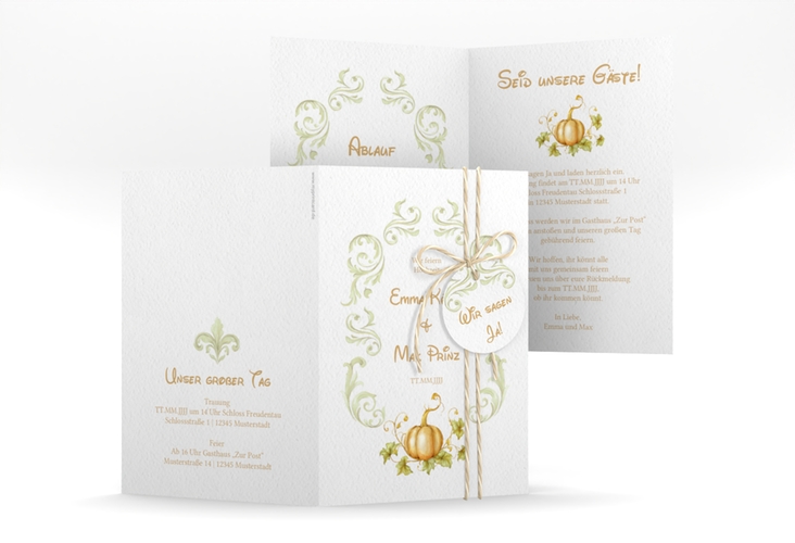 Einladungskarte Hochzeit Märchenhaft A6 Klappkarte hoch