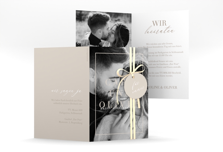 Einladungskarte Hochzeit Moment A6 Klappkarte hoch