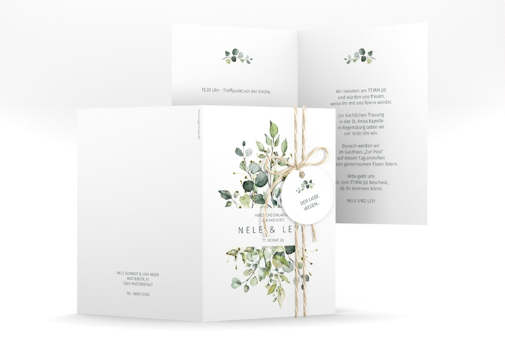 Einladungskarte Hochzeit Enchanting A6 Klappkarte hoch hochglanz