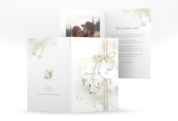 Einladungskarte Hochzeit Adore A6 Klappkarte hoch