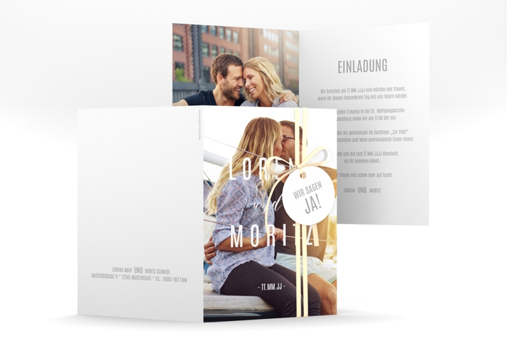 Einladungskarte Hochzeit Memory A6 Klappkarte hoch
