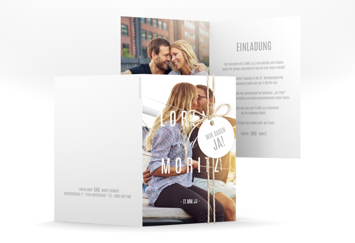 Einladungskarte Hochzeit Memory A6 Klappkarte hoch