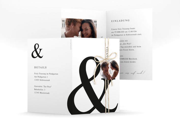 Einladungskarte Hochzeit And A6 Klappkarte hoch