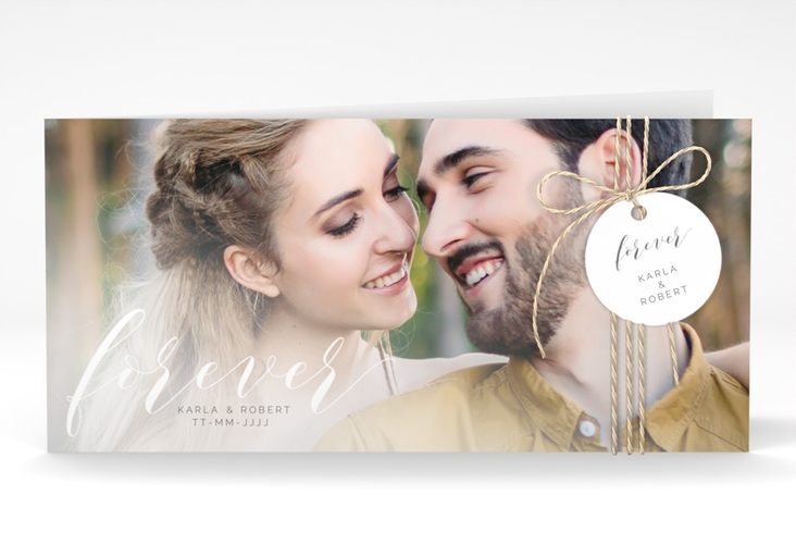 Hochzeitseinladung Promise lange Klappkarte quer hochglanz