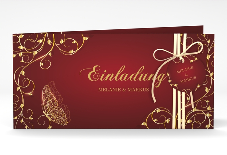 Hochzeitseinladung Eternity lange Klappkarte quer