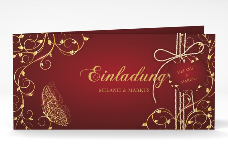 Hochzeitseinladung Eternity lange Klappkarte quer