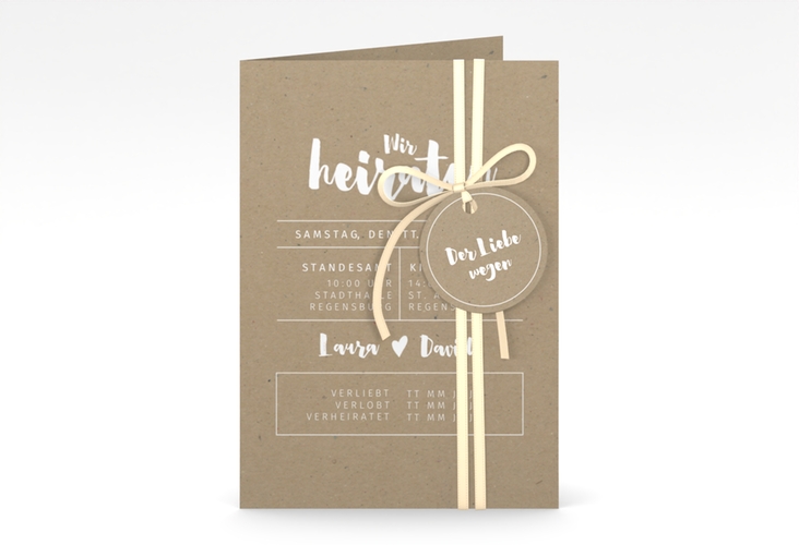 Einladungskarte Hochzeit Letterbox A6 Klappkarte hoch hochglanz