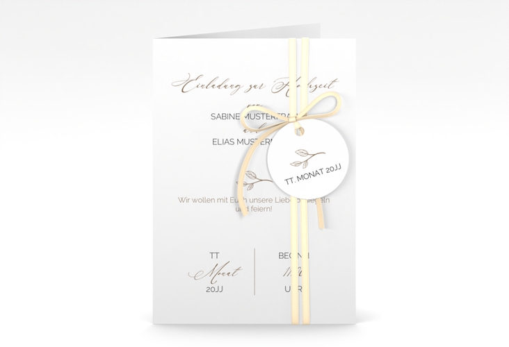 Einladungskarte Hochzeit Plain A6 Klappkarte hoch