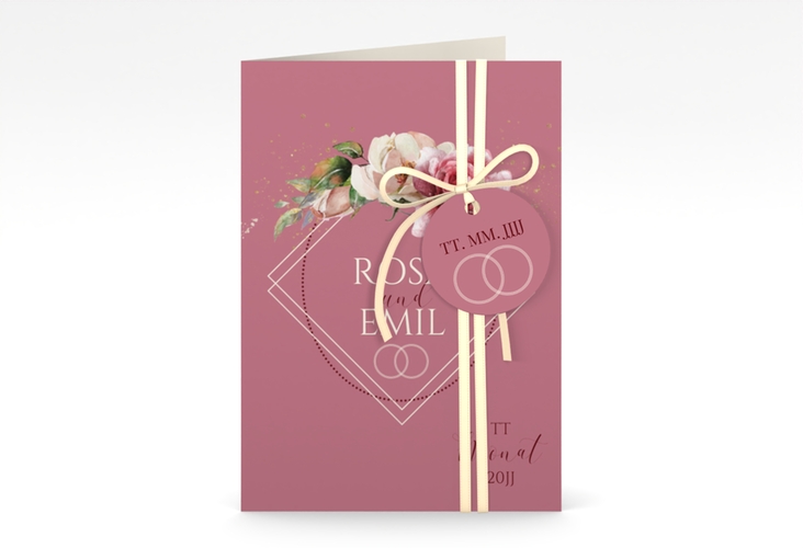 Einladungskarte Hochzeit Rosenbogen A6 Klappkarte hoch