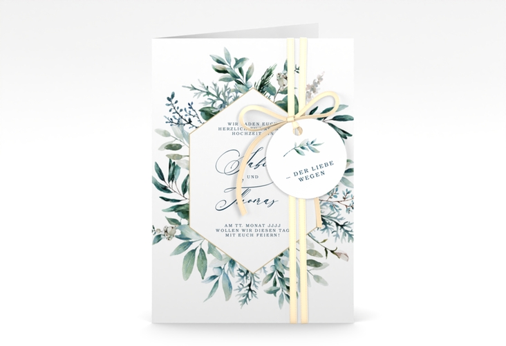Einladungskarte Hochzeit Lumiere A6 Klappkarte hoch