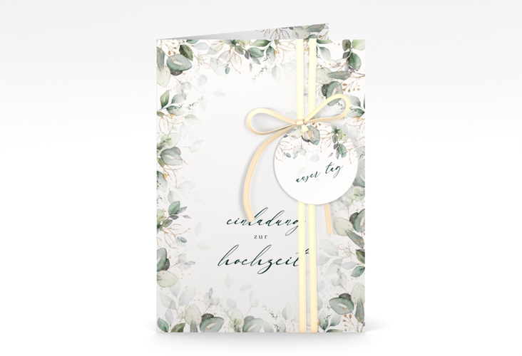 Einladungskarte Hochzeit Poesia A6 Klappkarte hoch weiss