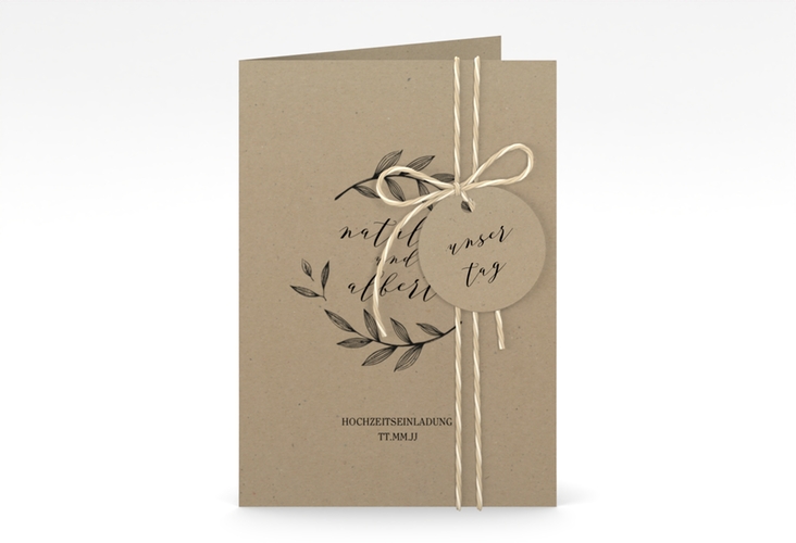 Einladungskarte Hochzeit Naturelove A6 Klappkarte hoch