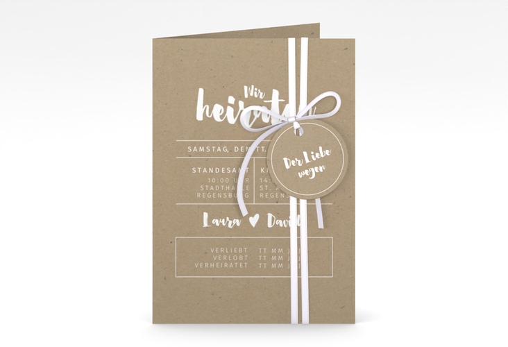 Einladungskarte Hochzeit Letterbox A6 Klappkarte hoch hochglanz