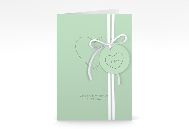Einladungskarte Hochzeit Lebenstraum A6 Klappkarte hoch mint hochglanz