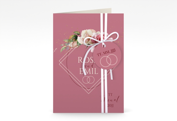 Einladungskarte Hochzeit Rosenbogen A6 Klappkarte hoch