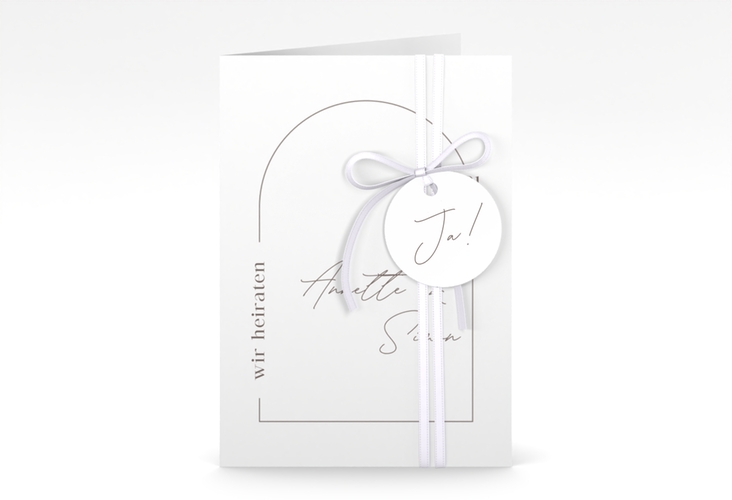 Einladungskarte Hochzeit Rundung A6 Klappkarte hoch