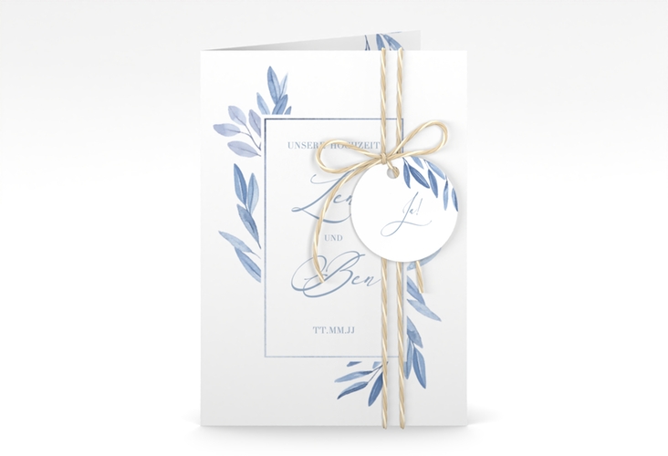 Einladungskarte Hochzeit Classicblue A6 Klappkarte hoch