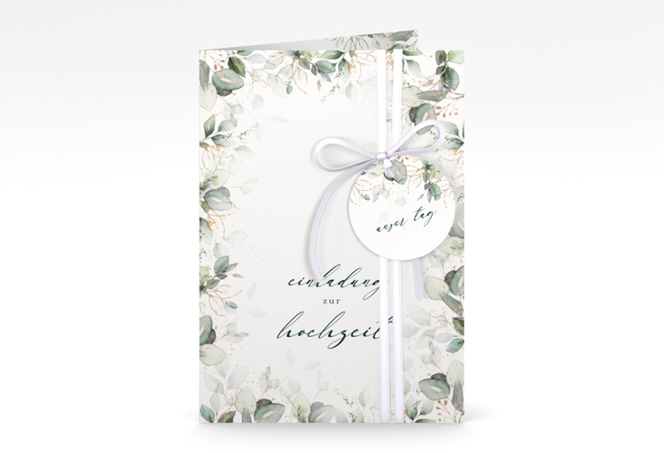 Einladungskarte Hochzeit Poesia A6 Klappkarte hoch weiss