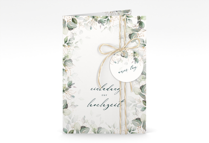 Einladungskarte Hochzeit Poesia A6 Klappkarte hoch weiss
