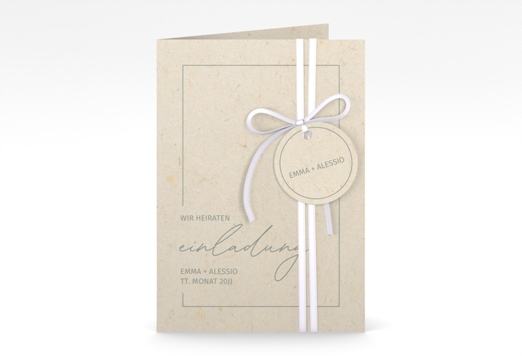 Einladungskarte Hochzeit Simple Line A6 Klappkarte hoch