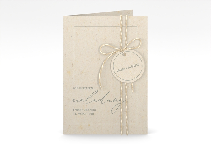 Einladungskarte Hochzeit Simple Line A6 Klappkarte hoch