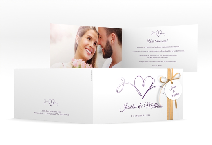 Hochzeitseinladung Envie lange Klappkarte quer
