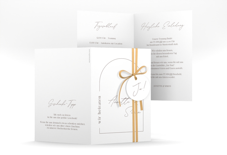 Einladungskarte Hochzeit Rundung A6 Klappkarte hoch