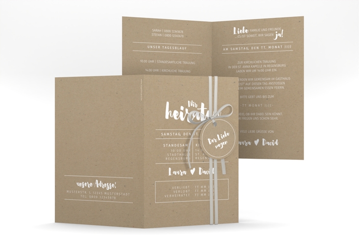 Einladungskarte Hochzeit Letterbox A6 Klappkarte hoch