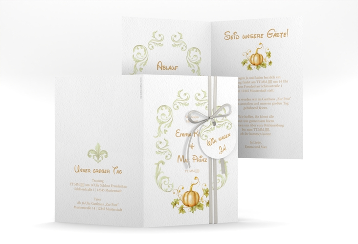 Einladungskarte Hochzeit Märchenhaft A6 Klappkarte hoch