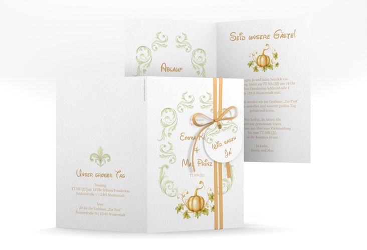 Einladungskarte Hochzeit Märchenhaft A6 Klappkarte hoch