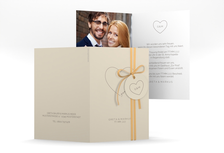 Einladungskarte Hochzeit Lebenstraum A6 Klappkarte hoch
