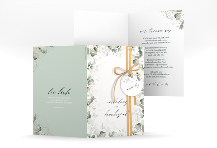 Einladungskarte Hochzeit Poesia A6 Klappkarte hoch weiss hochglanz