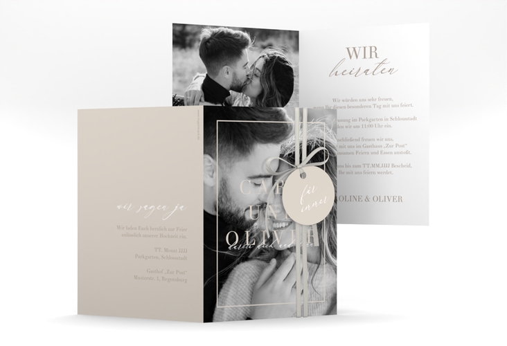 Einladungskarte Hochzeit Moment A6 Klappkarte hoch