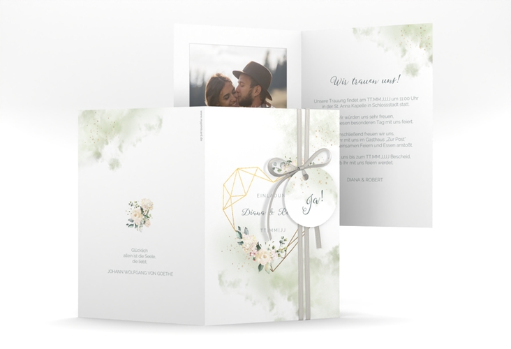 Einladungskarte Hochzeit Adore A6 Klappkarte hoch