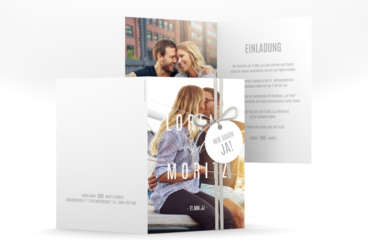 Einladungskarte Hochzeit Memory A6 Klappkarte hoch
