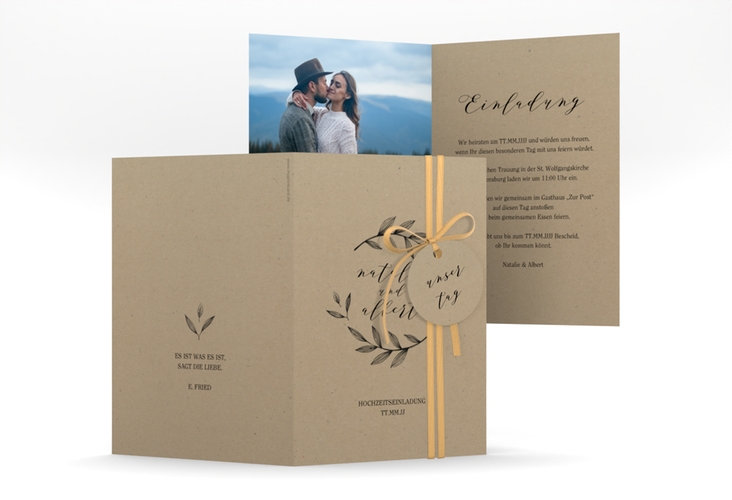 Einladungskarte Hochzeit Naturelove A6 Klappkarte hoch
