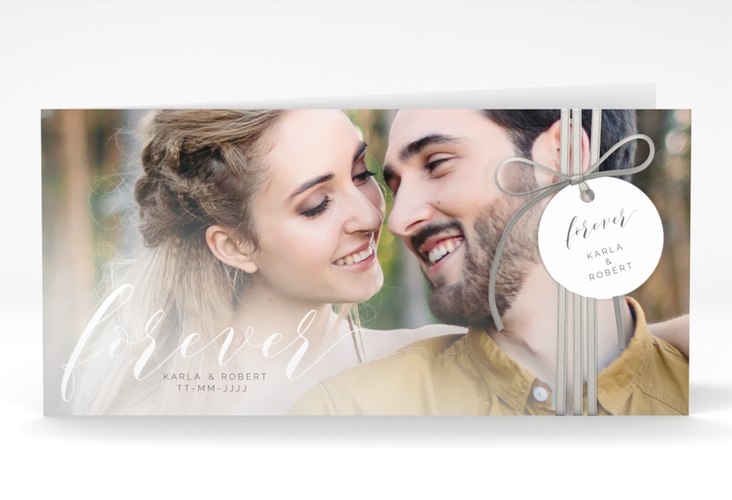 Hochzeitseinladung Promise lange Klappkarte quer hochglanz